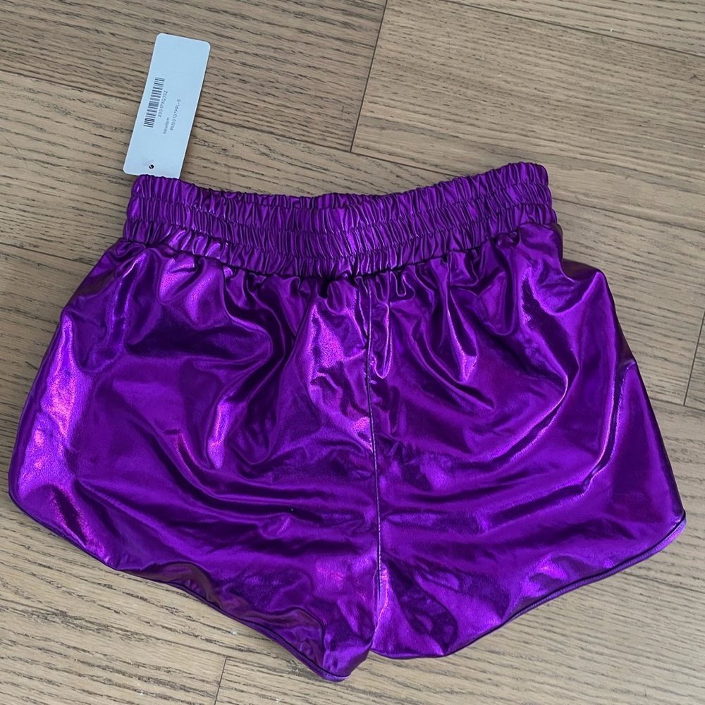 Neon purple shorts